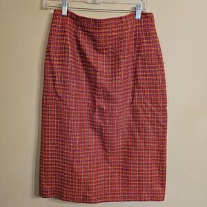 Women's Doncaster Silk Straight Skirt Pink/Green/Yellow/Purple/Blue Lined Size 8